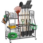Zoternen - support range outils de jardin porte - outils de garage en mtal sur roulettes pour organisation ...