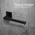 Support de rangement mural noir pour papier toilette et papier toilette