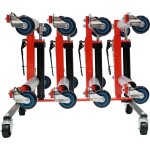 Performance support de rangement avec quatre chariots de manutention hydrauliques, 5 pcs