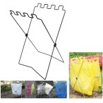 Support de sac poubelle portable en fil m�tallique pour sacs de 13 gallons ? id�al camping et pique - ...