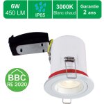 Lutece - arc ? spot encastrable �tanche ip65 avec ampoule gu10 led 6w 450lm ? pour salles de bain et ...