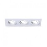 Support de spot led encastrable triple orientable 30� ip20 blanc 258x93mm - per�age 240x80mm