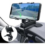 Support de t�l�phone multifonction pour tableau de bord de voiture, avec clip � ressort r�glable rotatif ...