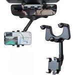 Support de t�l�phone de voiture pour r�troviseur, auto support t�l�phone voiture rotatif et r�tractable ...