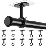 Supports de tringle � fixation plafond sans per�age ? lot de 10 crochets adh�sifs robustes et r�glables, ...