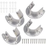 Support tringle penderie, 25 mm fixation tringle rideaux en forme de u 4pcs douilles de poteau de penderie ...