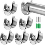 Support tringle penderie en forme de u, 6 pcs supports de tige � bride en alliage de avec vis, support ...
