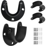 Support de tringle � v�tements, supports de tringle de 2, 5 cm (1 pouce) en acier inoxydable, noir, support ...