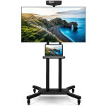 Support tv mobile pour t�l�viseurs de 32 � 70 pouces 78 x 75 x 150 - 180 cm avec 2 �tag�res et roulettes ...