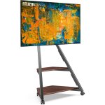 Support tv sur roulettes pour tv 32 - 65 pouces ? hauteur r�glable 946 - 1076, 5mm ? 2 �tag�res en bois ...