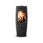 Supra - poele a bois - noir - fonte - porte latrale - 10 kw - bches de 33 cm zoe