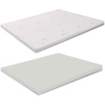 Miasuite - surmatelas 180x200 en mousse ferme - hauteur 3 cm, dhoussable, aloevera