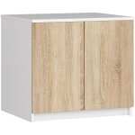 Surmeuble pour armoire akord s60 blanc 60 cm 2 portes façade chêne sonoma 2 étagères 60x51x55 cm Surmeuble pour armoire akord s60 blanc 60 cm 2 portes façade chêne sonoma 2 étagères 60x51x55 cm