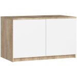 Surmeuble pour armoire akord s90 ch�ne sonoma 90 cm 2 portes fa�ade blanche 2 �tag�res 90x51x55 cm