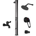 Surya silver - douche de jardin solaire 35l en pvc. douche  chauffage solaire douche extrieure avec ...
