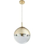 Suspension boule de verre lampe de table � manger suspension salon, or, 1x e27, dxh 25x120 cm