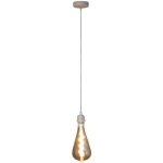 Suspension avec c�ble textile blanc sans abat - jour blanc