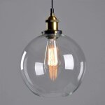 Suspension en cristal vintage industriel finition métal boule de verre transparent abat - jour rond lampe ... Suspension en cristal vintage industriel finition métal boule de verre transparent abat - jour rond lampe ...