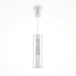 Suspension design verre ? cylindre blanc et transparent tava Suspension design verre ? cylindre blanc et transparent tava