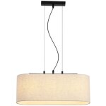 Suspension hessian noir avec abat - jour en lin - 30503 - 3bk