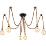 Suspension industrielle avec c�ble textile - bricolage chanvre corde r�tro vintage lustre 6 x 2 m�tres ...