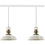 Suspension industrielle double en mtal noir peint  la main ? lustre vintage e27 41 cm pour salon, ...