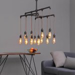 Suspension industrielle � fils rouges 12 lumi�res - vostok