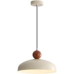 Suspension industrielle vintage e27 avec abat jour en m�tal blanc, style nordique, id�ale pour �lot de ...