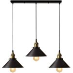 Suspension industrielle vintage luminaire abat - jour 22cm , rtro lustre en mtal fer lampe plafonnier ...