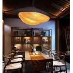 Suspension lampe pendentif tissage vintage lampe bambou et rotin naturel tiss� suspendu creative nostalgique ...