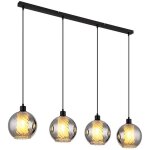 Suspension lampe suspension plafonnier boule verre noir fum� l 110 cm