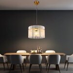 Suspension led lampe de salle � manger en verre dor� plafonnier, m�tal noir barres de verre, 1 flamme, ...