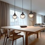 Suspension lampe de table � manger � 3 lampes suspension salon, verre fum�, m�tal noir, 3x e27, lxlxh ...