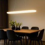 Suspension led chrom�e, 18 w, 1 260 lm, 3 000 k, h x l x p : 120 x 80 x 15 cm