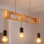 Suspension led lampe en bois 3 flammes lampe de table � manger palettes design lampe � suspendre r�glable, ...