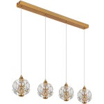 Suspension led plafonnier m�tal dor� cristaux k9 4 flammes led 15 x 93 x 150 cm, salon salle � manger ...