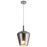 Suspension led verre et metal chrome design scandinave - mantra - elsa
