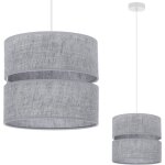 Suspension lin duo blanc 1 - abat - jour platine gris l04 20cm
