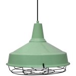 Suspension luminaire asletl industrielle en m�tal vert menthe peint � la main ? lustre vintage e27 �40 ...