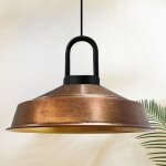 Suspension luminaire asletl - locknoir industrielle en m�tal tono cuivre peint � la main ? lustre vintage ...