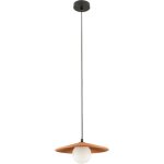 Suspension luminaire d285 pour ampoule led g9 terracotta et noir zambelis - blanc chaud - 3000k