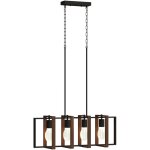 Suspension luminaire - homcom - 4 cadres rotatifs et hauteur rglable - acier et bois - 80 x 21 x 90 ...