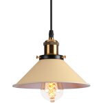 Suspension luminaire industrielle �22 cm , lustre plafonnier vintage abat - jour e27 ampoules en m�tal ...