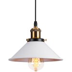 Suspension luminaire industrielle �22 cm , lustre plafonnier vintage abat - jour e27 ampoules en m�tal ...