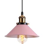Suspension luminaire industrielle �22 cm , lustre plafonnier vintage abat - jour e27 ampoules en m�tal ...