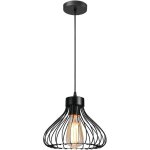 Suspension luminaire industrielle lustre plafonnier abat - jour en m�tal en forme de cage vintage lampe ...