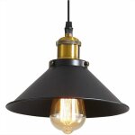 Suspension luminaire industrielle lustre plafonnier noir, ?22 cm pour ampoules e27 lustre plafonnier ...