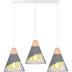 Suspension luminaire moderne industrielle bois lustre abat - jour m�tal vintage forme cage �25cm plafonnier ...
