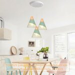 Suspension luminaire moderne industrielle bois lustre abat - jour m�tal vintage forme cage �25cm plafonnier ...