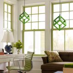 Suspension luminaire moderne suspension lustre en forme de cube plafonnier r�tro vintage vert